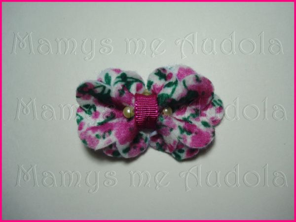 Laço Flor de Feltro Floral Pink