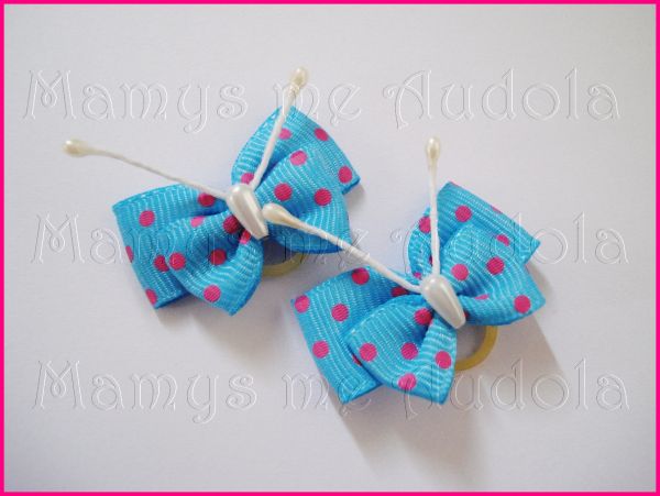 Laço Borboletas Azul/Rosa