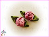 Par Flor Cetim Rosa Antigo
