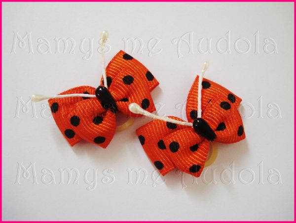 Laço Borboletas Laranja/Preto