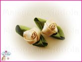 Par Flor Cetim Champagne