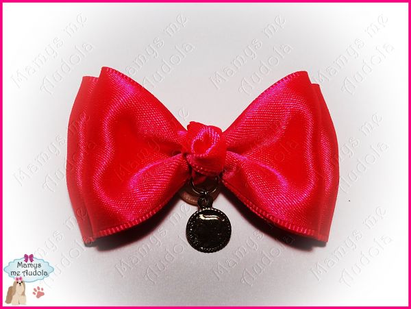 Laço Double c/Pingente - Rosa Vibrante