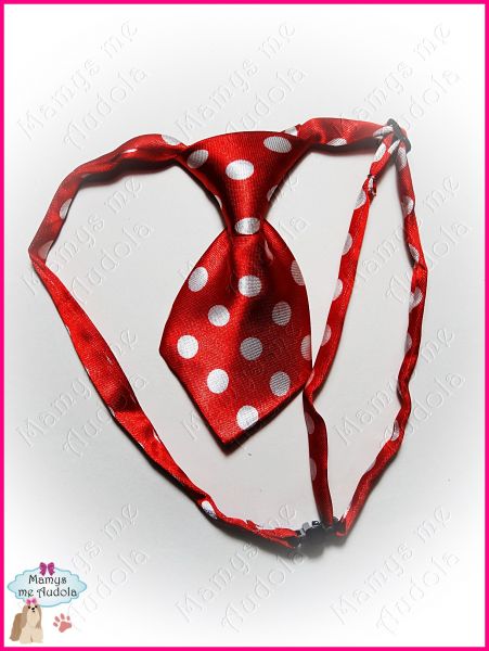 Gravata Importada Poá Grande(Vermelho & Branco)