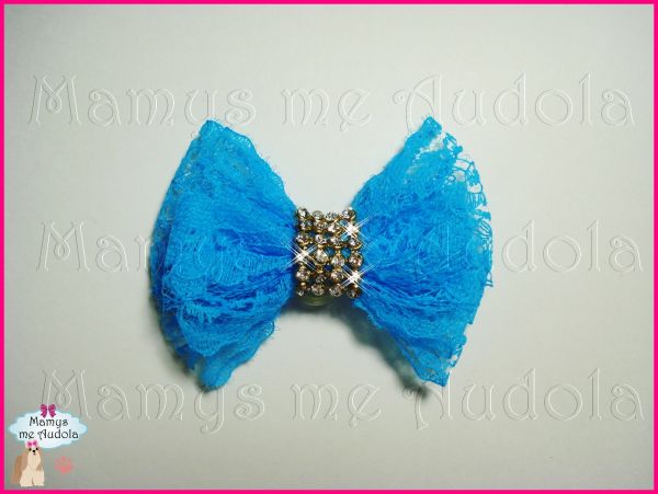 Laço de Renda Azul Turquesa