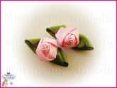 Par Flor Cetim Rosa
