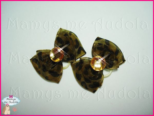 Laço Voal Animal Print - Marrom