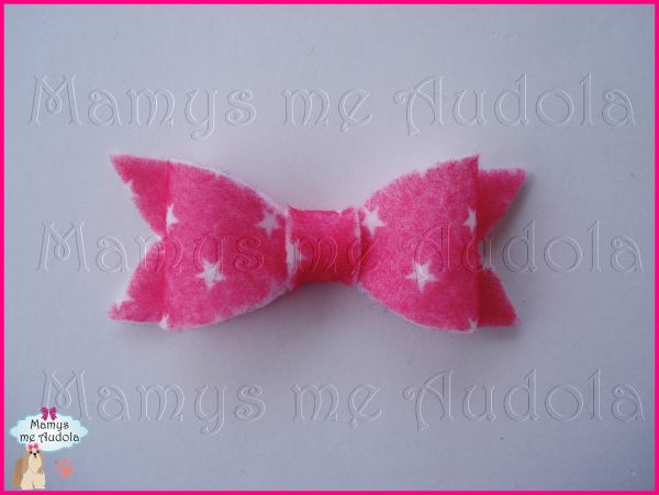 Lacinho Feltro Estrelas - Rosa