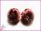 Pom Pons de Lã Marrom e Rosa