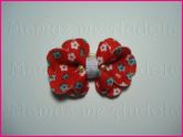 Laço Flor de Feltro Floral Vermelho