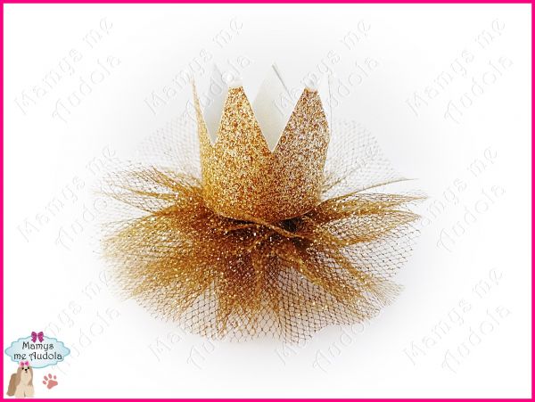 *Novo!! Coroa com Tule - Dourado