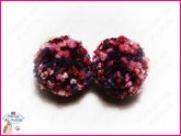 Pom Pons de Lã Rosa e Vinho Mesclado