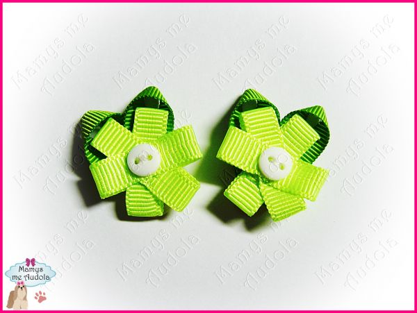 Flor Gorgurão Verde Fluor