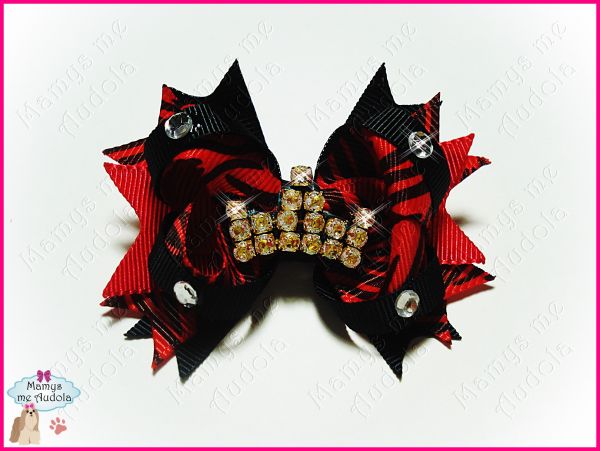Laço Boutique c/Coroa Strass - Zebra