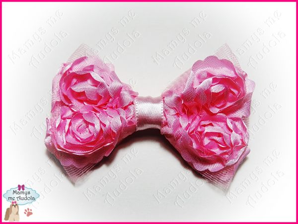 Laço de Renda de Flor - Rosa