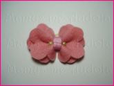 Laço Flor de feltro Rosa Bebê
