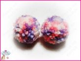 Pom Pons de Lã Rosa e Lilás