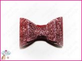 Laço de Tecido com Glitter Duplo Rose Pink - M