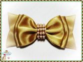 Laço de Cetim Duplo Dourado