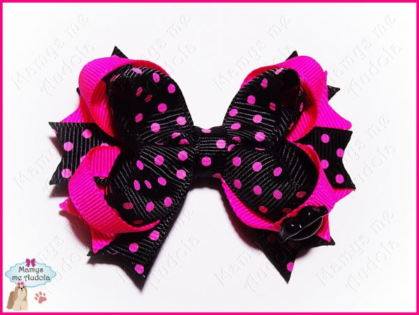 Laço Boutique Beijo Preto e Pink