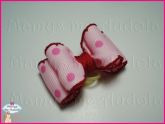 Resinado Duplo Rosa Poá - Croche Vermelho