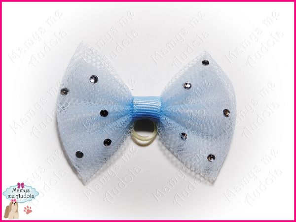 Lacinho de Tule Azul Celeste