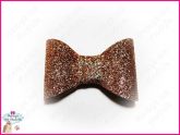 Laço de Tecido com Glitter Simples Gold - M