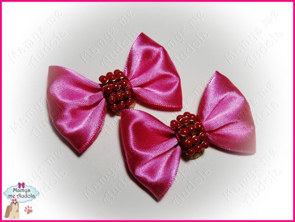 Laços de Cetim com Perolas Rosa