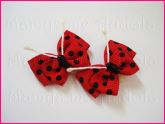 Laço Borboletas Vermelho/Preto