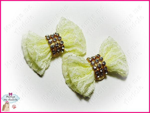 Laços de Renda Amarelo Bebê