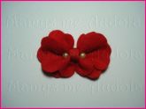 Laço Flor de Feltro Vermelho