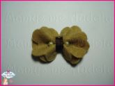 Laço Flor de Feltro Bege