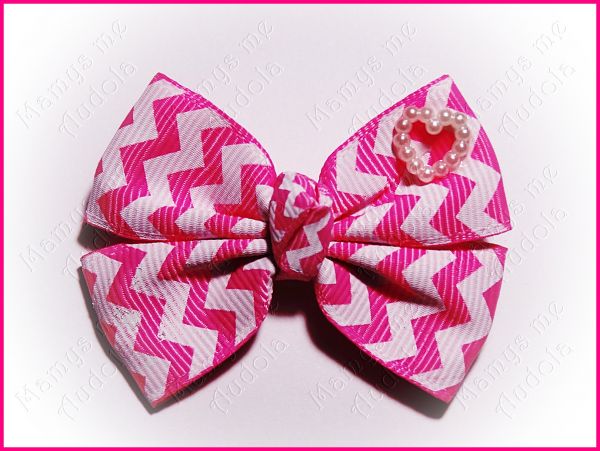 Laço Charme Chevron Rosa