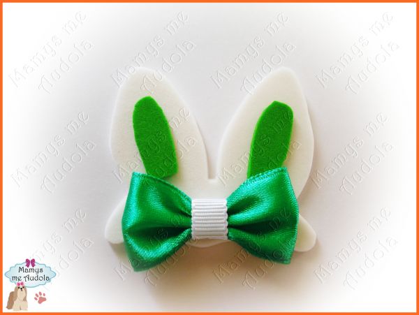 Orelhas Coelho Branco & Verde
