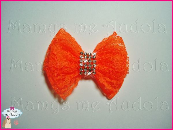Laço de Renda Laranja Fluor
