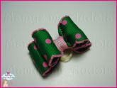 Resinado Duplo Verde Poá - Croche Rosa