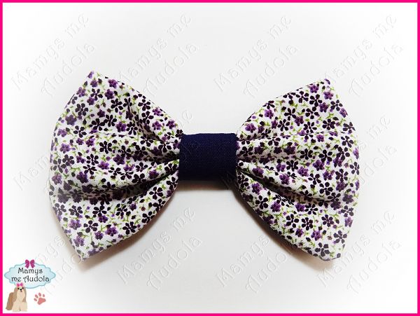 Laço de Tecido Floral Roxo