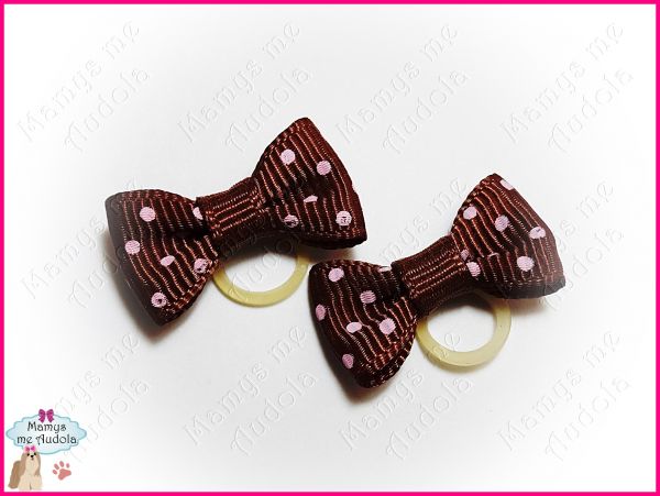 Mini Lacinhos Marrom Poá
