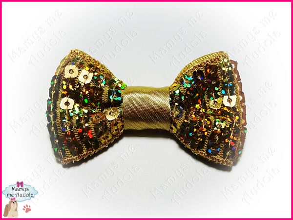 Laço de Paetê Dourado