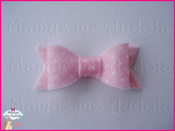 Lacinho Feltro Poá - Rosa