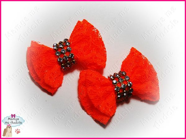 Laços de Renda Laranja Fluor