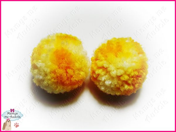Pom Pons de Lã Amarelo Mesclado