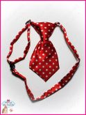 Gravata Importada Poá Pequeno(Vermelho & Branco)