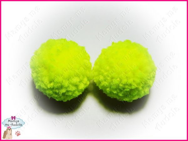Pom Pons de Lã Amarelo Fluor