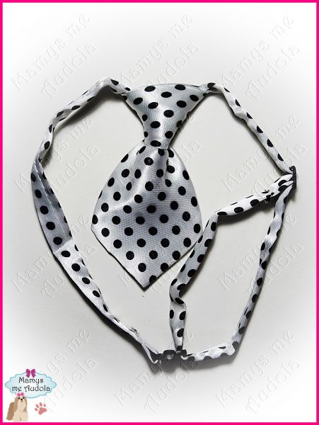 Gravata Importada Poá Pequeno(Branco & Preto)