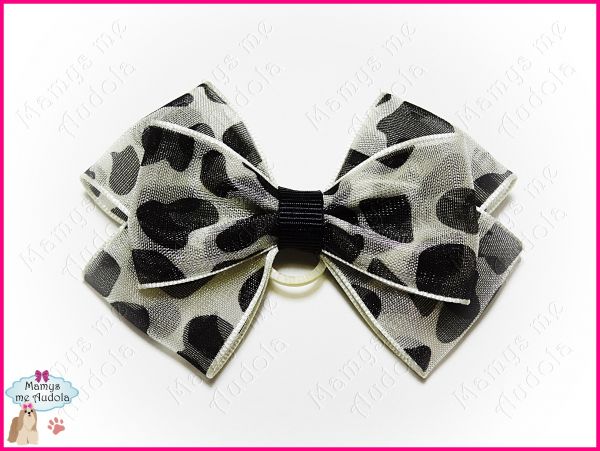Laço Voal Animal Print Bege