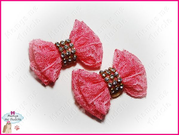 =>Novo - Laços de Renda Rosa