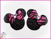 Laços Minnie - Zebra Rosa