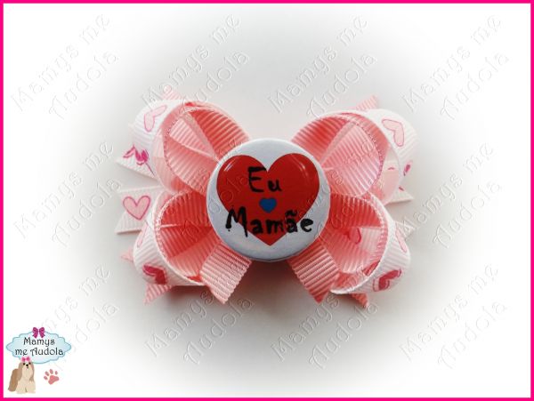 Sweet Bow "Eu amo Mamãe" - Rosa