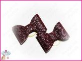Laço de Tecido com Glitter Simples Rose Pink - P