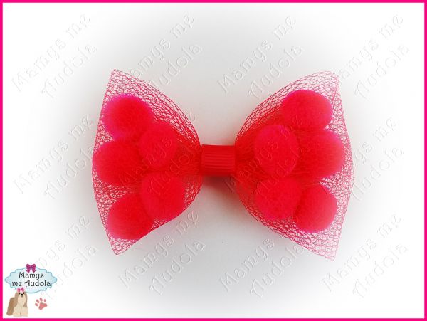*Novo!! Laço Pom Pom Rosa